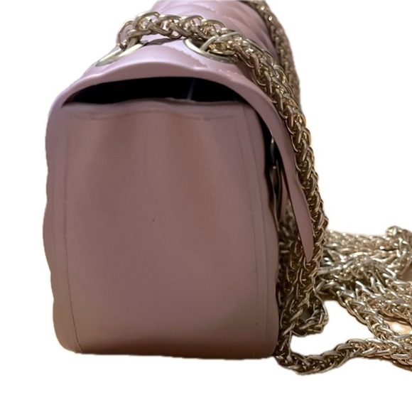 Quilted Matte Pink Rose Gold Jelly Bag Chain Strap - Picture 5 of 10